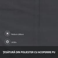 Outsunny Copertină Retractabilă cu Brațe, Deschidere Manuală, Înclinare și Protecție UV30+, 150x120 cm, Gri(m-4)