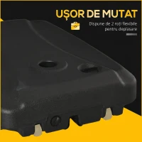 Outsunny Bază pentru Umbrelă de Soare cu Braț, Umplibilă până la 75 kg, cu Bază în Formă de T Inclusă, 80x60x17 cm, Neagră(m-7)