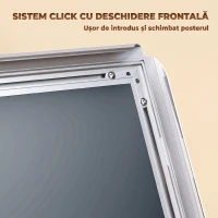 HOMCOM Suport pentru Poster A3 cu Înălțime și Înclinare Reglabilă, Oțel și Aluminiu, Argintiu(m-7)