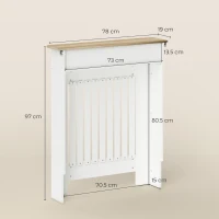 HOMCOM Copritermosifone a Doghe Antiribaltamento con Cassetto, in Legno, 78x19x97 cm, Bianco(m-3)