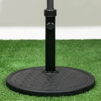 Outsunny Bază pentru umbrelă de 14kg pentru stâlpi cu diametru Ø32-38 mm, din metal și ciment, Ø46 cm, neagră(m-9)