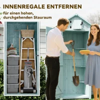 Outsunny Houten Tuinhuis Kleine Tuinkast 77 cm Opbergkast Tuin, Houten, Blauw(m-5)