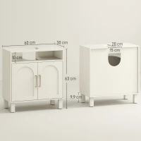 HOMCOM Móvel debaixo de Lavatório com Prateleira Ajustável para Lavatórios sem Pé 60x30x63 cm Branco Creme(m-3)