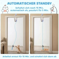 PawHut Interaktives Katzenspielzeug USB-Aufladbare Türhängende Hüpfende Maus für Katzen, 24,1 x 13,8 x 6,6 cm Weiß(m-5)