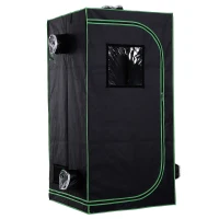 Outsunny Mylar Hydroponic Grow Tent with Adjustable Vents and Floor Tray for Indoor Plant Growing, Indoor Greenhouse, 80 x 80 x 160cm(m-1)