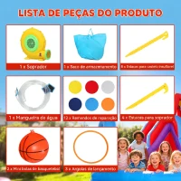 AIYAPLAY Castelo Insuflável Aquático 8 em 1 com Soprador de 550W Escorrega Trampolim Escalada Piscina Baliza Cesto de Basquetebol e Jogo de Lançamento(m-9)