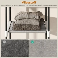 HOMCOM Armoire de rangement, penderie en tissu avec barre de suspension et étagères, 182 x 43 x 185 cm, gris(m-6)