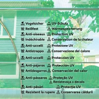 Outsunny Seră de Grădină Tip Tunel 4x3x2 m cu Plasă de Umbrire, Seră pentru Grădină cu 8 Ferestre, 2 Uși și Pereți Laterali Rulanți, Cadru din Oțel și Acoperire din PE, pentru Legume și Flori, Verde(m-6)
