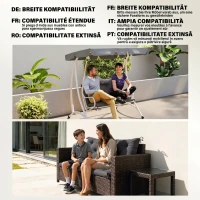 Outsunny Pernă de Grădină în Stil Capitonat pentru 2 Persoane, cu 6 Legături, din Bumbac și Poliester, 150x98x8 cm, Gri Închis(m-8)