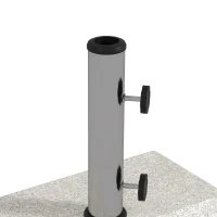 Outsunny Bază pentru umbrelă de grădină 25kg pentru tije de Ø32mm, Ø38mm și Ø48mm, din granit și oțel inoxidabil, 45x22.5x40 cm, gri(m-8)