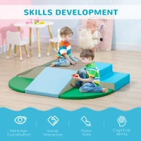 HOMCOM 6 Piece Soft Play Equipment for Kids Climb and Crawl, Multicoloured(m-4)