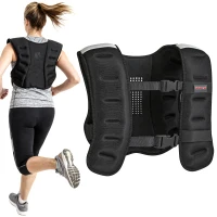 SPORTNOW Vestă cu Greutăți de 8 kg cu Curele Reglabile și Benzi Reflectorizante, din Neopren și Nisip, 43x33 cm, Negru(m-11)