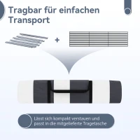 Outsunny Windschutz Camping Sichtschutz mit 4 Stahlstangen Tragetasche Strandschutz für Camping Garten Strand 540 x 150 cm Grau+Weiß(m-6)