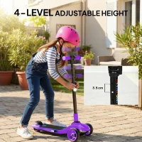 AIYAPLAY Three-Wheel Foldable Electric Scooter for Kids Aged 6-10 Years, Purple(m-6)