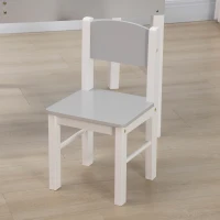 HOMCOM Kids Table and Chair Set, with Storage Space - Grey(m-9)