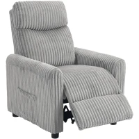 HOMCOM Sillón Relax Reclinable Manual Tapizado en Pana Instalación Rápida Reposapiés Acolchado Grueso Gris Claro(m-10)