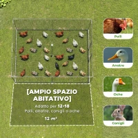 PawHut Pollaio per Galline da Esterno con Porta e Doppi Serratura, in Acciaio Zincato, 4x3x2 m, Argento(m-4)
