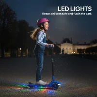 AIYAPLAY Three-Wheel Foldable Electric Scooter for Kids Aged 6-10 Years, Blue(m-5)