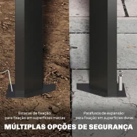 Outsunny Pérgola de Jardim 3x4 m com Proteção UPF 50+ Gazebo com Teto Ajustável Estrutura de Metal para Exterior Cinzento Escuro(m-6)