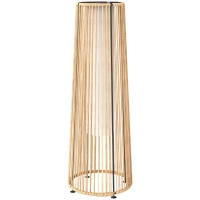 Outsunny Farola Solar Exterior de Ratán Sintético con Luces LED Encendido y Apagado Automático Impermeable Ø21,5x61 cm Natural