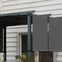 Outsunny Pergolă Gazebo 3x3,5 m cu 3 Acoperișuri Reglabile din Oțel și Poliester Anti-UV, Gri(m-12)