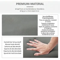Outsunny Set 2 Perne pentru Șezlonguri de Exterior cu Curele, Perne Umplute cu Bumbac și Poliester, pentru Șezlonguri sau Fotolii de Grădină, 196x55x8 cm, Gri Închis(m-5)