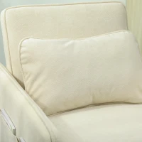 HOMCOM Sillón Cama Individual 3 en 1 Sofá Cama Plegable con Respaldo Ajustable y Cojín para Salón 74x85,5x82 cm Beige(m-10)