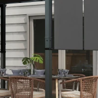 Outsunny Pergolă Gazebo 3x3,5 m cu 3 Acoperișuri Reglabile din Oțel și Poliester Anti-UV, Gri(m-13)
