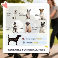 PawHut Pet Stroller, Foldable Dog Cat Stroller with Detachable Carrier, Wheels, Storage Basket, Secure Leash(m-9)