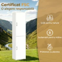 HOMCOM Bibliotecă Înaltă 180 cm, Raft Modern cu 5 Niveluri Reglabile, Mobilier Independent pentru Living, Dormitor, Birou, Alb(m-7)