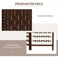 HOMCOM Paravent intérieur en bois séparateur de pièce cloison pliable 4 panneaux 160 x 170 cm marron(m-6)