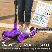 AIYAPLAY Three-Wheel Foldable Electric Scooter for Kids Aged 6-10 Years, Purple(m-4)