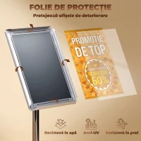 HOMCOM Suport pentru Poster A3 cu Înălțime și Înclinare Reglabilă, Oțel și Aluminiu, Argintiu(m-6)