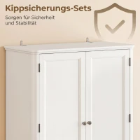 HOMCOM Szafka kuchenna z 4 drzwiami, szufladą i regulowanymi półkami do kuchni, 80 x 39,5 x 186,4 cm biały(m-6)