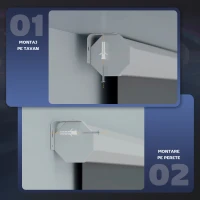 HOMCOM Ecran de Proiecție Motorizat 100" 16:9 cu Telecomandă, 251x8x168 cm, Alb(m-7)