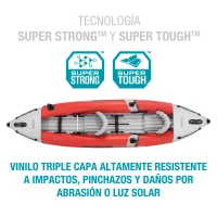 Kayak Hinchable INTEX K2 Excursion Pro, 2 Plazas Vinilo 3 Capas 0,75 Mm, 384x94x46 Cm, Naranja(m-6)