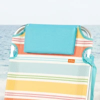 Silla Plegable Playa Aluminio Antivuelco 5 Posiciones, 48x60x90 Cm, Rayas Multicolor(m-6)