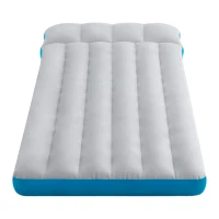 Colchoneta Hinchable para Camping 2 Capas Laminadas, 72x189x15 Cm, Blanco y Azul(m-6)