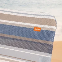 Silla Playa Plegable Alta 5 Posiciones, 47x67x110 Cm, Azul y Gris(m-7)