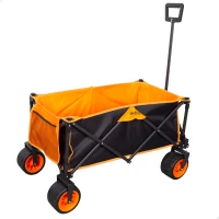 Carro Playa Plegable Aktive Ruedas 360º con Frenos Capacidad 100 Kg, 34x26,5x74,5 Cm, Azul(m-1)