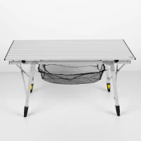 Mesa Plegable Camping Aktive Antideslizante y Ajustable, 19,5x14x93,5 Cm, Plata(m-7)