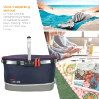 Bolsa Térmica Plegable Aktive 30 L, 40x24x23 Cm, Azul Oscuro(m-2)