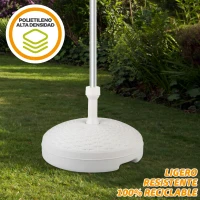Base para Sombrilla Circular Ajustable 19-33 Mm, 45x45x30 Cm, Blanco(m-5)