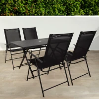 Pack de 4 Sillas Plegables Slim, 47x64x95 Cm, Negro(m-8)