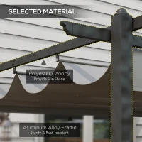 Outsunny 4 x 3m Aluminium Pergola with Retractable Roof, Modern Outdoor Gazebo Canopy Shelter for Patio Lounge, Garden Dining & Outdoor Living, Grey(m-4)