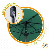 Parasol Hexagonal Aktive Garden Mástil 48 Mm Ø300 Cm, Verde(m-4)