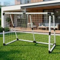 Portería de Fútbol Infantil Plegable con Balón y Bomba, 190x90x132 Cm, Blanco(m-6)
