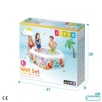 Piscina Hinchable Intex Hexagonal con Dibujos Marinos, 191x178x61 Cm, Translúcido(m-7)