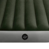 Colchón Hinchable 1 Plaza con Bomba de Pie Fiber-Tech, 99x191x25 Cm, Gris(m-3)