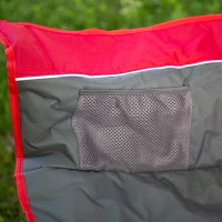 Silla Mecedora Plegable con Cojín y Bolsillos, 32x20x125 Cm, Gris y Roja(m-6)